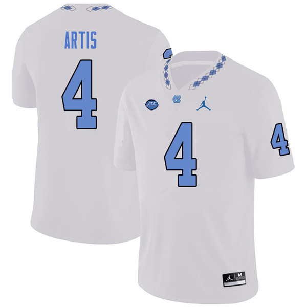 Jordan Brand Men #4 Allen Artis North Carolina Tar Heels College Football Jerseys Sale-White